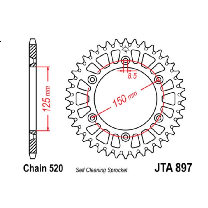 JT Sprocket Rear JTA897 50T Racelite Aluminium