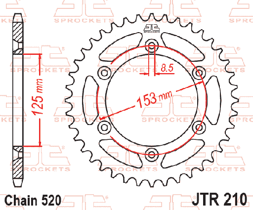[JT-JTR210.46] JT Sprocket Rear JTR210 46T