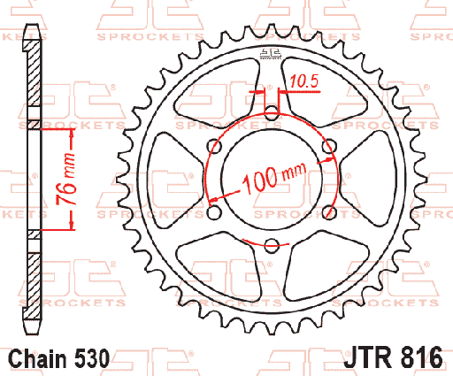 [JT-JTR816-50] JT Sprocket Rear JTR816 50T