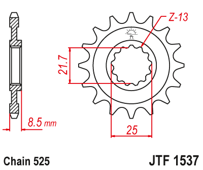 [JT-JTF1537-15RB] JT Sprocket Front RB JTF1537 15T
